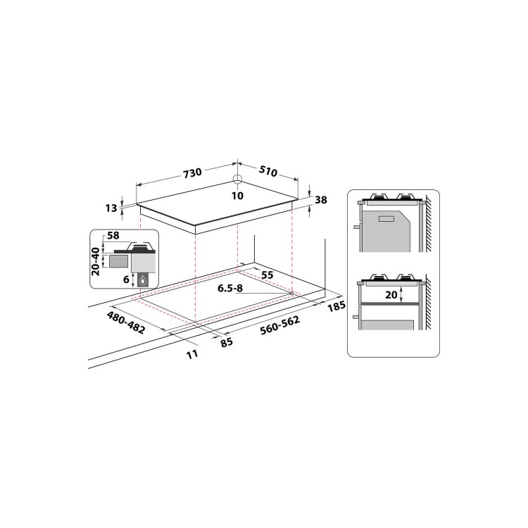 Refurbished Hotpoint OLNSLBBRPO 75cm 5 Burner Gas Hob Stainless Steel