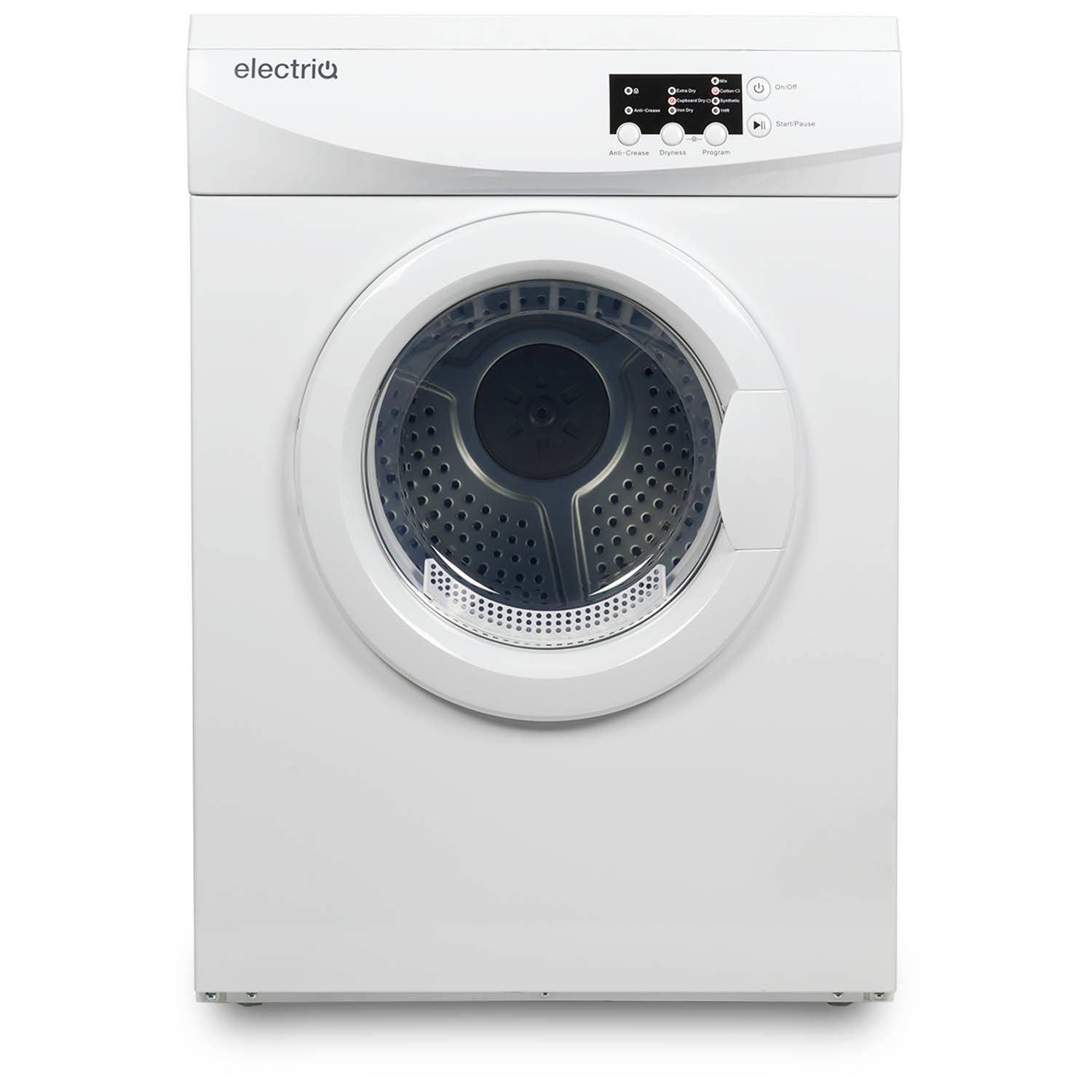 electriQ 7kg Vented Tumble Dryer - Anti-Crease - White