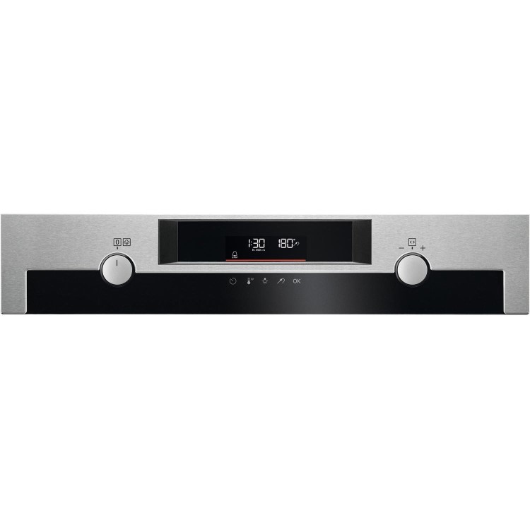 AEG 6000 Series SteamBake Pyrolytic Self-Cleaning Single Oven with Food Probe - Stainless Steel
