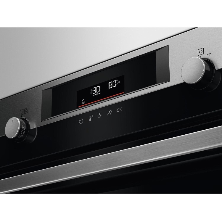 AEG 6000 Series SteamBake Pyrolytic Self-Cleaning Single Oven with Food Probe - Stainless Steel