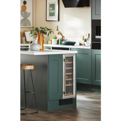 Refurbished CDA 19 Bottle Capacity Single Zone Freestanding 30cm Under Counter Wine Cooler - Stainless Steel
