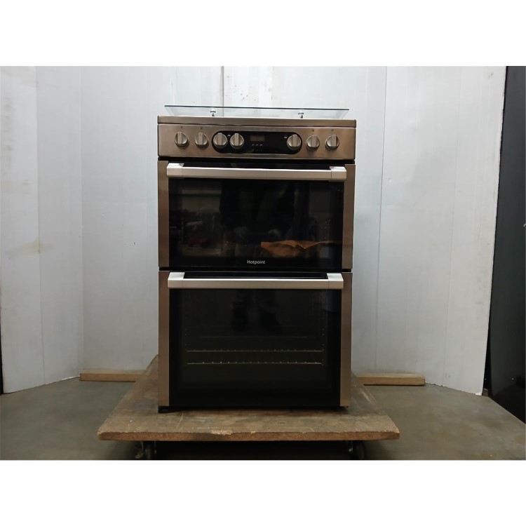 GRADE A2 - Hotpoint 60cm Dual Fuel Cooker - Stainless Steel