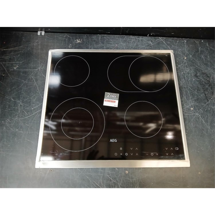 Refurbished AEG 3000 Series HK634060XB 58cm 4 Zone Ceramic Hob with Stainless Steel Frame