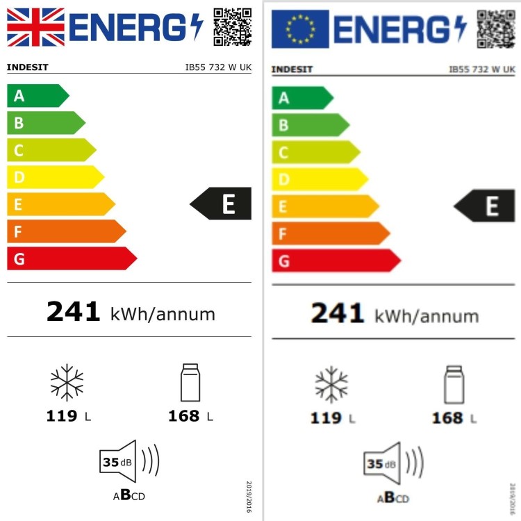 Refurbished Indesit IB55732WUK Freestanding 287 Litre 50/50 Low Frost Fridge Freezer White