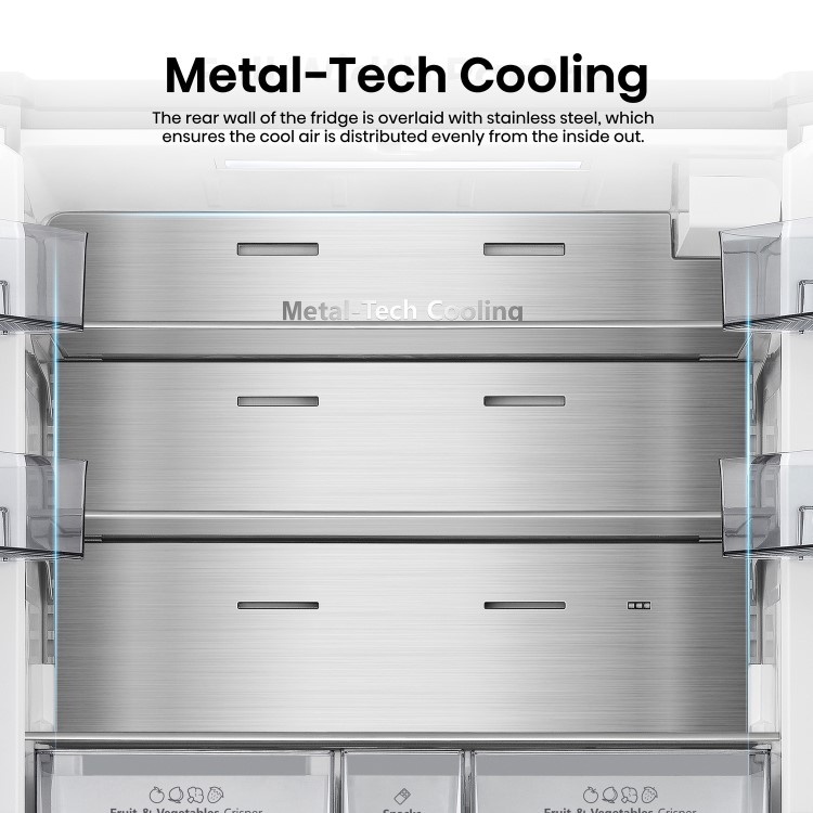Refurbished Hisense PureFlat RF815N4SESE 634 Litre American Fridge Freezer with Water and Ice Dispenser