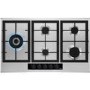 Refurbished 86cm Five Burner Gas Hob With Cast Iron Pan Stands - Stainless Steel