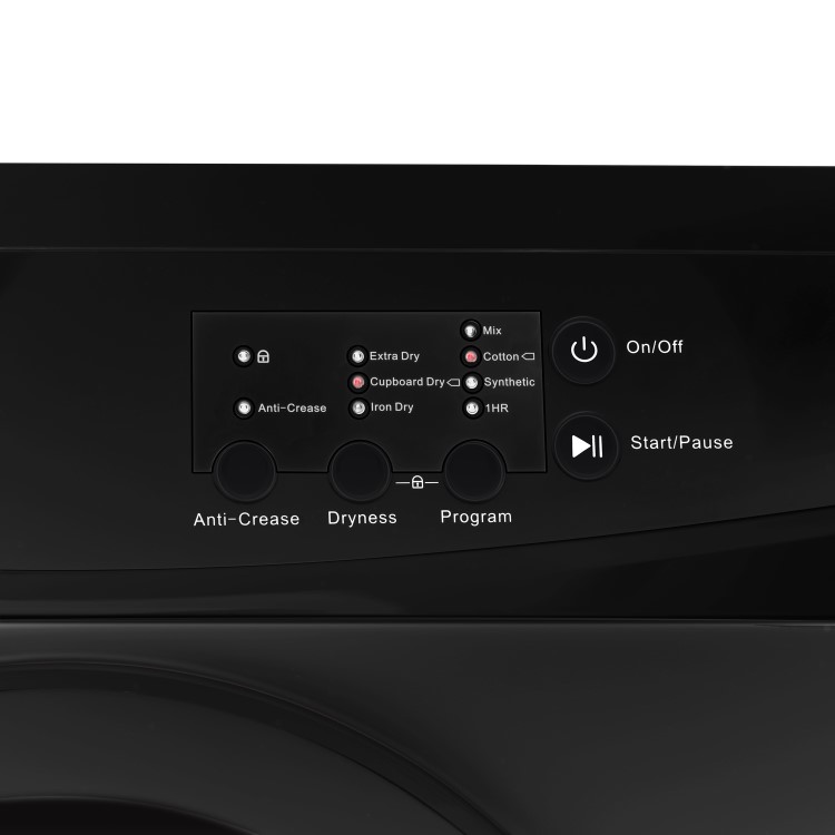 electriQ 7kg Vented Tumble Dryer - Black