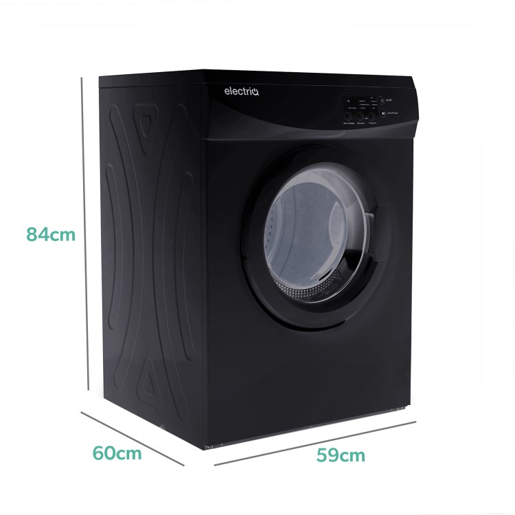 electriQ 7kg Vented Tumble Dryer - Black