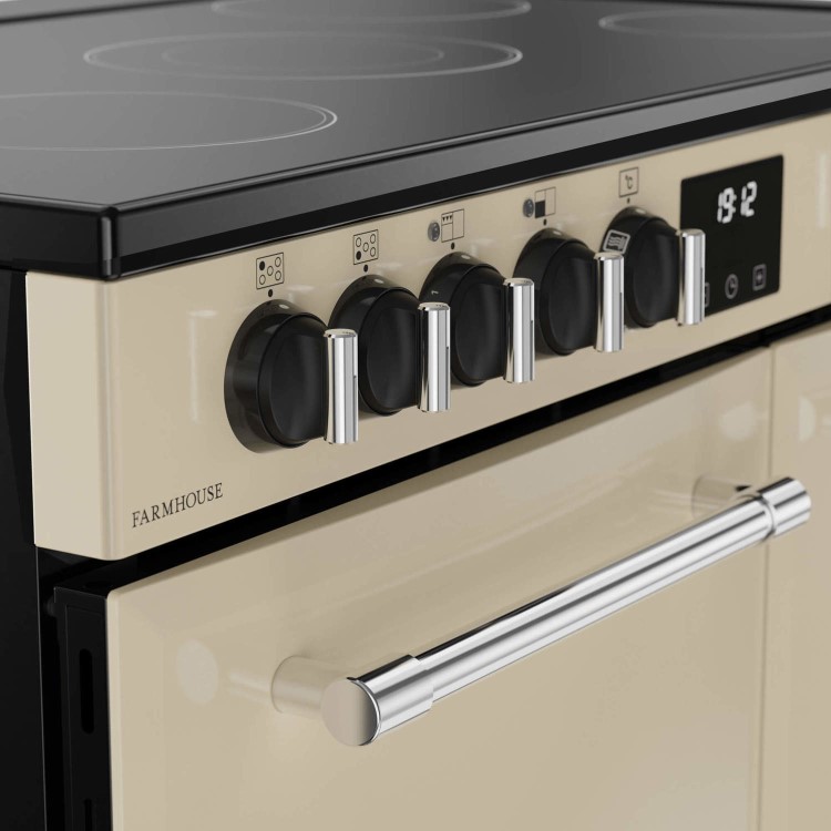 Refurbished Belling Farmhouse 90cm Electric Range Cooker - Cream