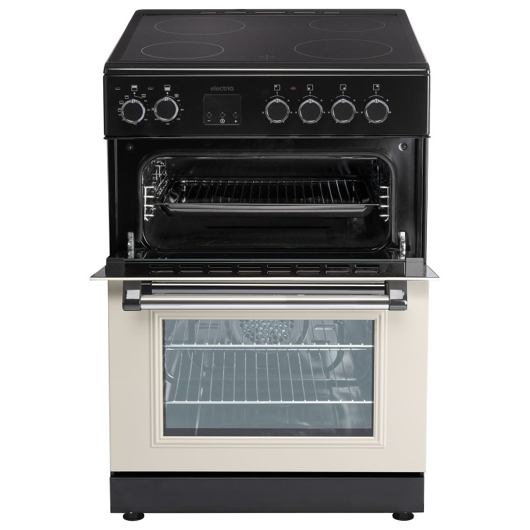 electriQ 60cm Double Oven Electric Cooker - Cream