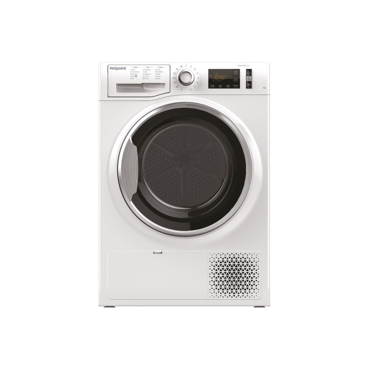 Refurbished Hotpoint ActiveCare NTM1182XB Freestanding Condenser 8KG Tumble Dryer With Heat Pump Tech White