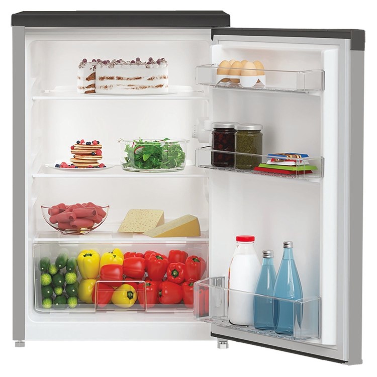 Refurbished Hotpoint 128 Litre Freestanding Under Counter Larder Fridge - Stainless Steel