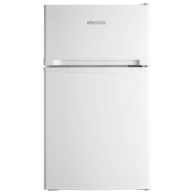 Refurbished electriQ eiQUFFW Freestanding 80 Litre Under Counter Fridge Freezer White