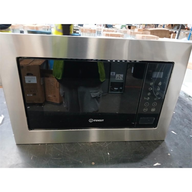 Refurbished Indesit Built-In 900W Microwave with Grill - Stainless Steel