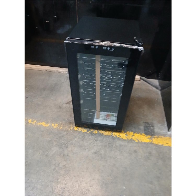 GRADE A3 - electriQ 28 Bottle Capacity Freestanding Wine Cooler -  Black