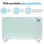 GRADE A3 - electriQ 2000W Smart Designer Glass Panel Heater - Wall Mountable & Bathroom Safe