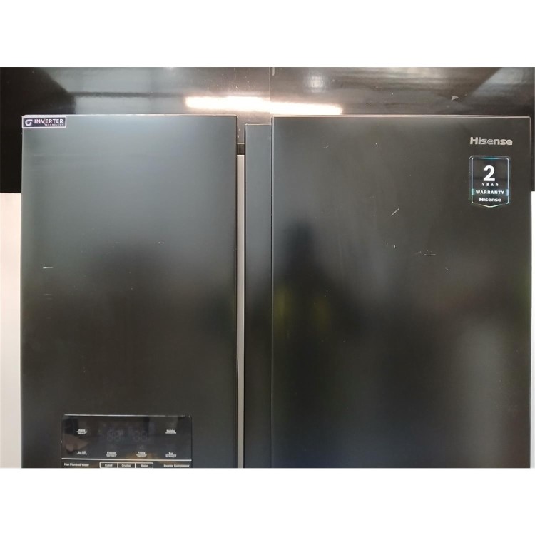Refurbished Hisense 562 Litre Side-By-Side American Fridge Freezer - Black