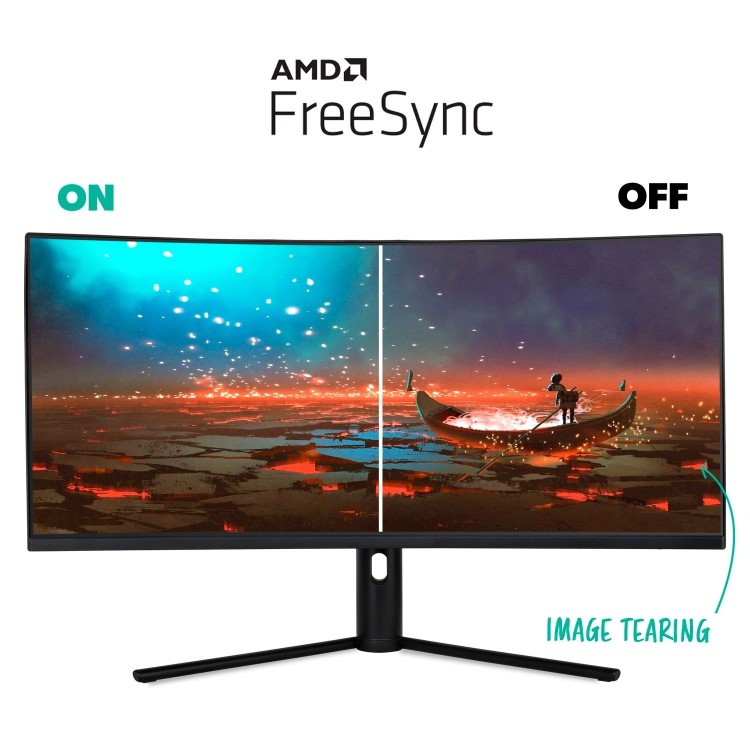 electriQ 34" QLED WQHD 180Hz 1ms UltraWide Curved Gaming Monitor