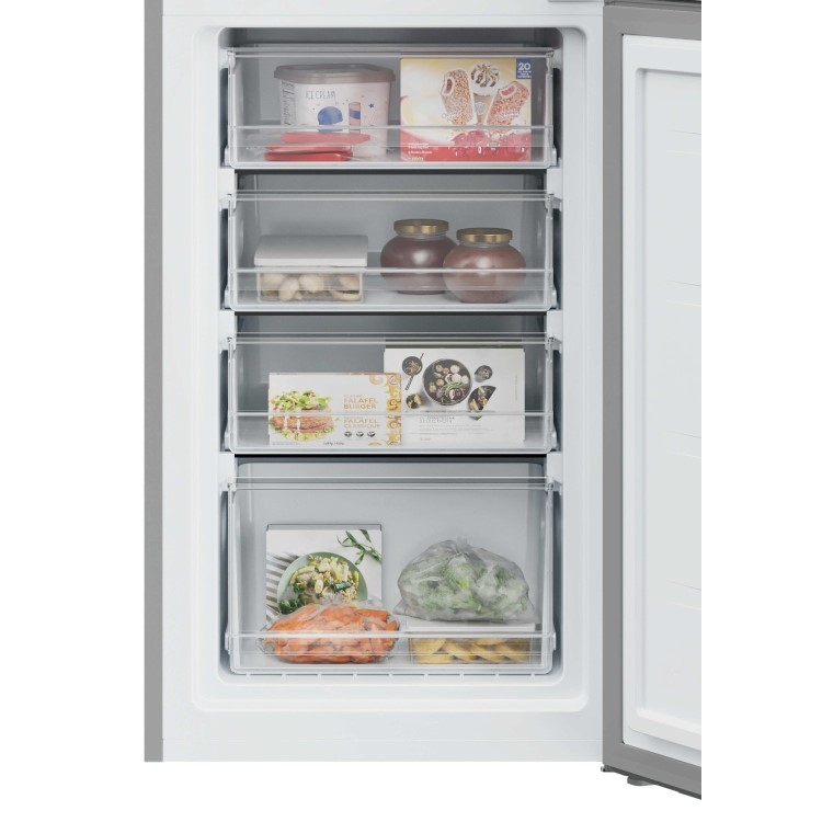 Refurbished Hoover H-FRIDGE 300 252 Litre Freestanding Fridge Freezer - Stainless Steel