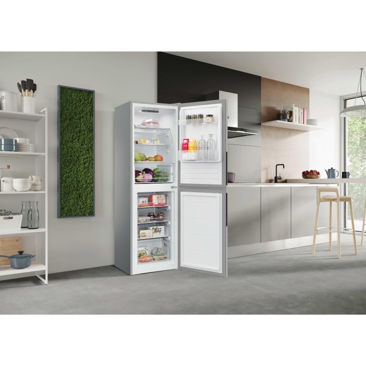 Refurbished Hoover H-FRIDGE 300 252 Litre Freestanding Fridge Freezer - Stainless Steel