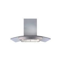 GRADE A2 - CDA 90cm Curved Glass Island Cooker Hood - Stainless Steel