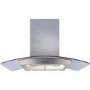 GRADE A2 - CDA 90cm Curved Glass Island Cooker Hood - Stainless Steel