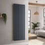 GRADE A3 - Riace Anthracite Vertical Flat Designer Radiator 1600x544mm Single Panel 3256 BTU