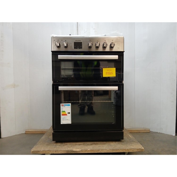 GRADE A2 - electriQ 60cm Dual Fuel Cooker - Stainless Steel