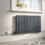 GRADE A3 - Anthracite Horizontal Smart Electric Radiator with Wi-Fi Thermostat - 1200W - H600xW1003mm - Bathroom Safe