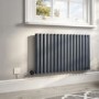 GRADE A3 - Anthracite Horizontal Smart Electric Radiator with Wi-Fi Thermostat - 1200W - H600xW1003mm - Bathroom Safe