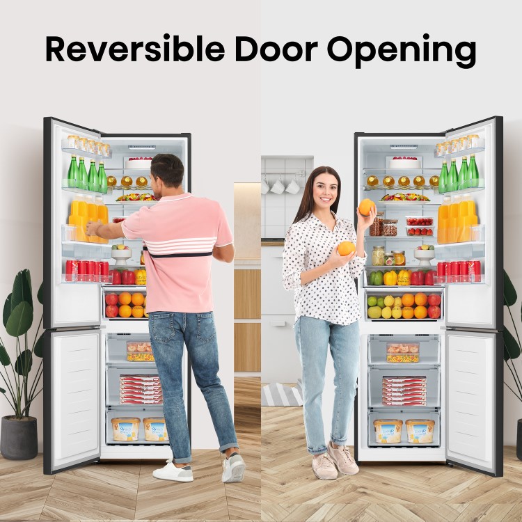 Refurbished Hisense 336 Litre 60/40 Freestanding Fridge Freezer - Black