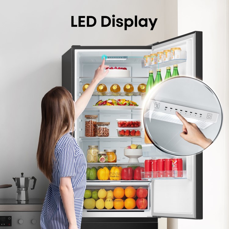 Refurbished Hisense 336 Litre 60/40 Freestanding Fridge Freezer - Black