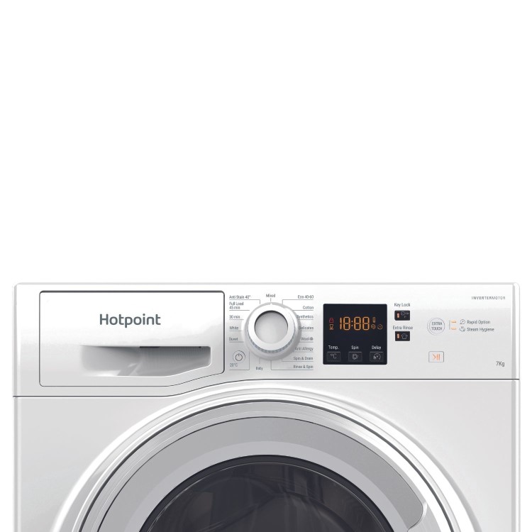 Refurbished Hotpoint AntiStain NSWM7469WUK Freestanding 7KG 1400 Spin Washing Machine White