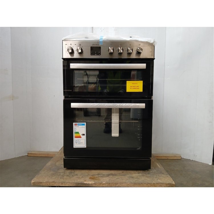 GRADE A2 - electriQ 60cm Dual Fuel Cooker - Stainless Steel