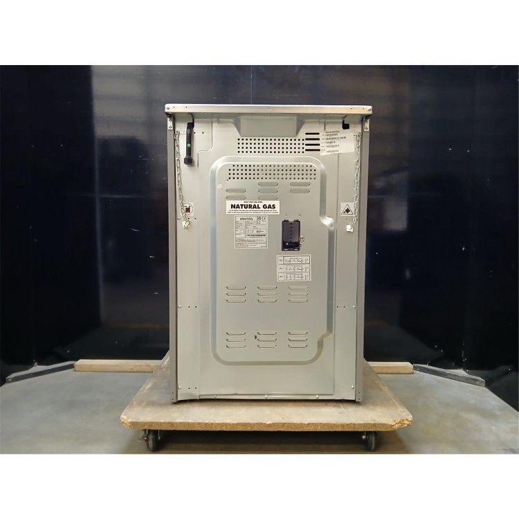 GRADE A2 - electriQ 60cm Double Oven Dual Fuel Cooker with Mirror Door