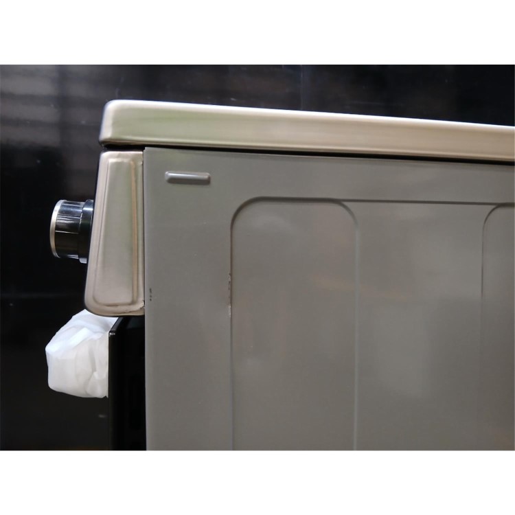 GRADE A2 - electriQ 60cm Double Oven Dual Fuel Cooker with Mirror Door