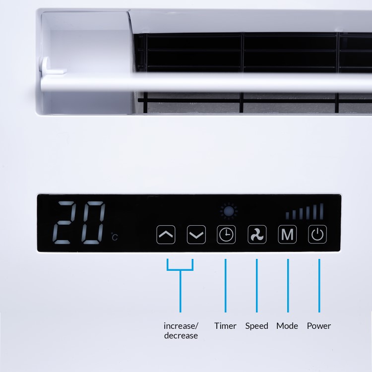 electriQ iQool 12000 BTU Wall Mounted All-In-One Smart Air Conditioner with Heat Pump - No Outdoor Unit Needed