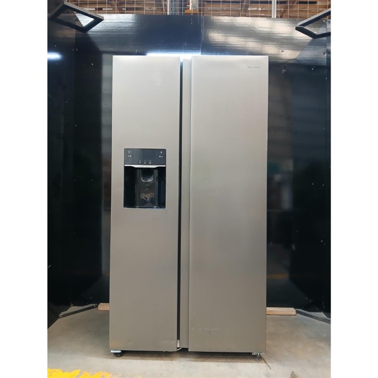GRADE A2 - electriQ 513 Litre Side-by-Side American Fridge Freezer – Stainless Steel
