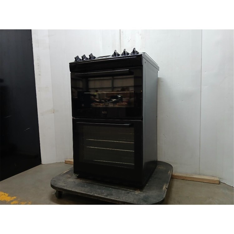 GRADE A2 - AEG 55cm Gas Cooker with Lid - Black