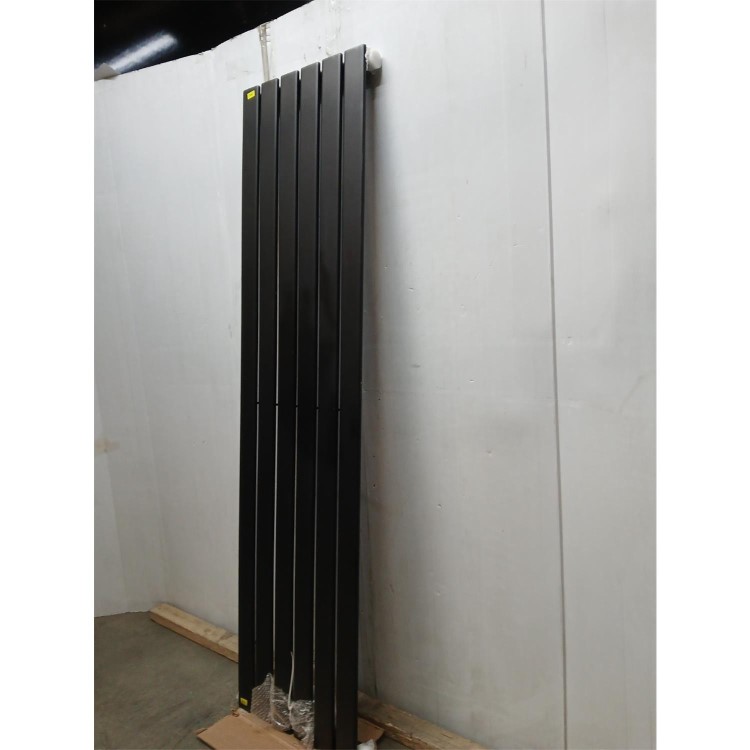 GRADE A3 - Riace Midnight Black Vertical Flat Designer Radiator 1600x408mm Single Panel 2442 BTU