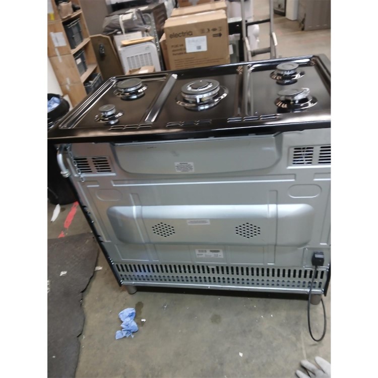 GRADE A2 - electriQ 90cm Gas Single Oven Range Cooker - Black