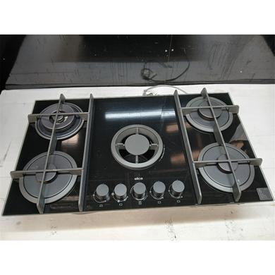 Refurbished Elica Nikolatesla Flame 88cm Gas Venting Hob with Built-In Extractor Fan - Black