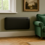 Refurbished electriQ 2000W Smart Electric Designer Metal Panel Heater - Wall Mountable & Bathroom Safe - Black
