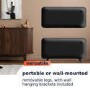 Refurbished electriQ 2000W Smart Electric Designer Metal Panel Heater - Wall Mountable & Bathroom Safe - Black