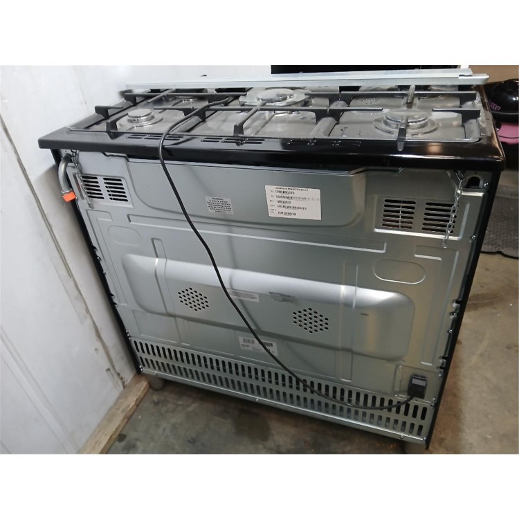 GRADE A2 - electriQ 90cm Gas Single Oven Range Cooker - Black