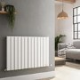 GRADE A3 - Riace White Horizontal Flat Designer Radiator 600x884mm Double Panel 3342 BTU