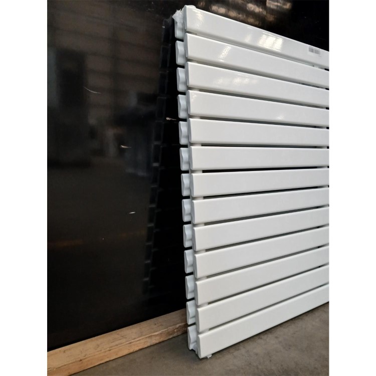 GRADE A3 - Riace White Horizontal Flat Designer Radiator 600x884mm Double Panel 3342 BTU
