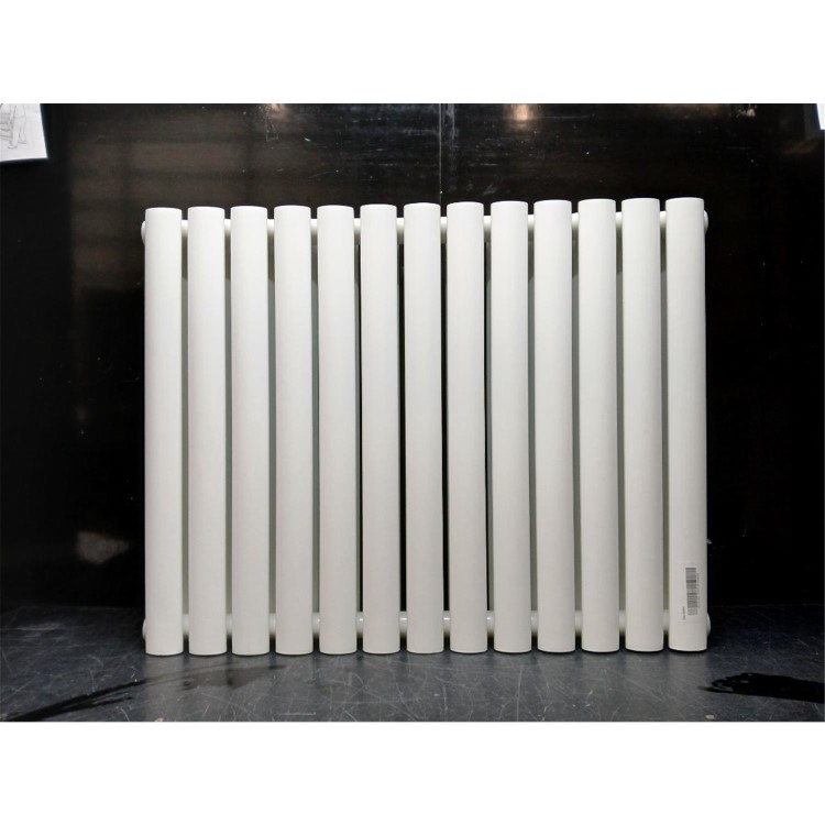 GRADE A3 - Sorrento White Horizontal Oval Designer Radiator 600x767mm Double Panel 3119 BTU