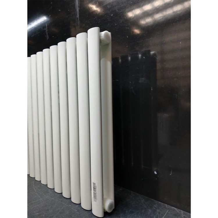 GRADE A3 - Sorrento White Horizontal Oval Designer Radiator 600x767mm Double Panel 3119 BTU