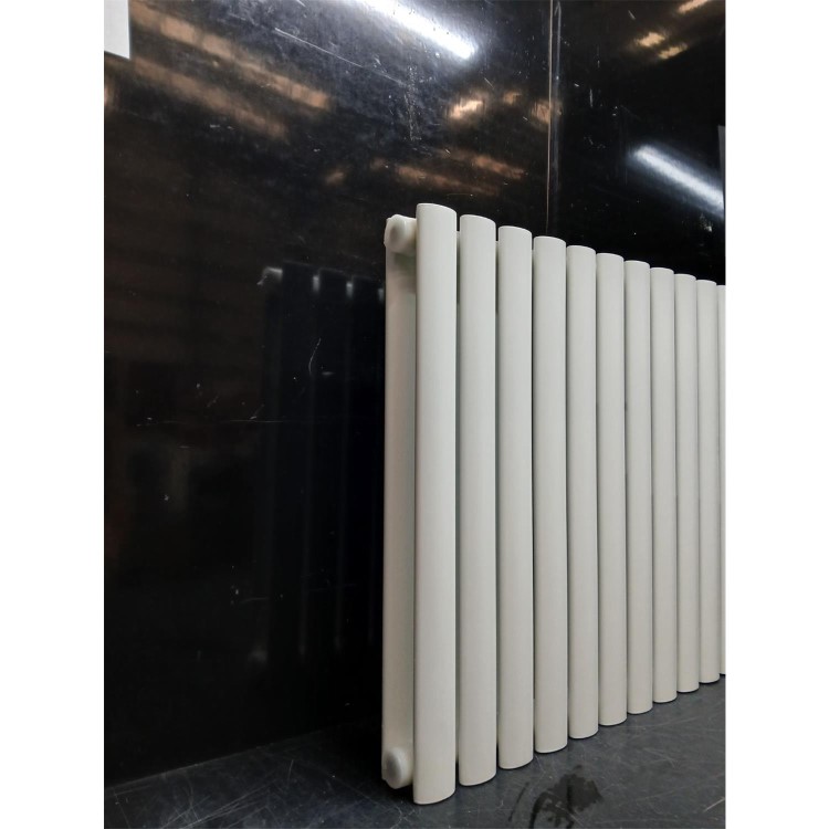 GRADE A3 - Sorrento White Horizontal Oval Designer Radiator 600x767mm Double Panel 3119 BTU
